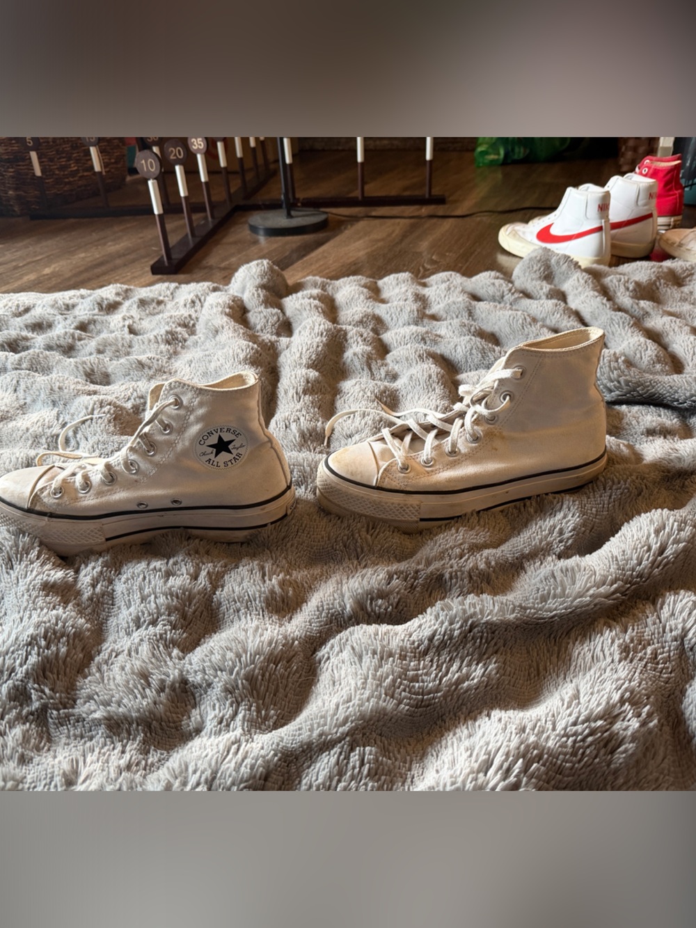 Converse White High Top Lace-Up Shoes